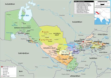 map of uzbekistan.